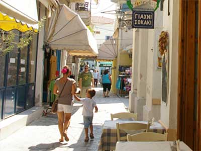 The quaint small shops of Poros